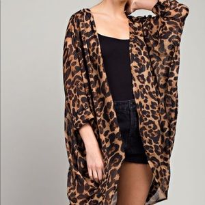 Leopard Sheer Kimono